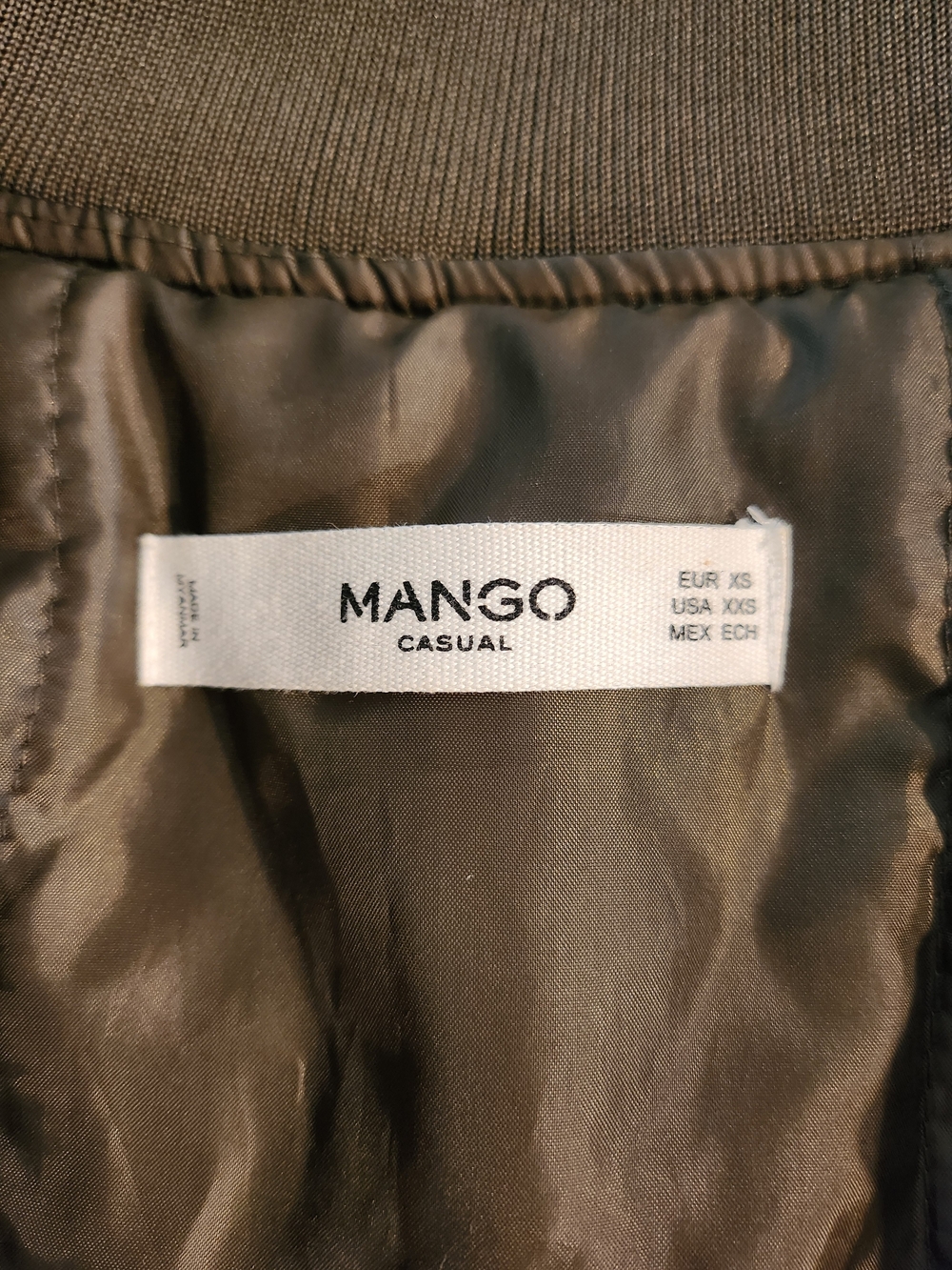 Mango Black Satin Bomber Jacket with Silver Zip - Picture 7 of 9